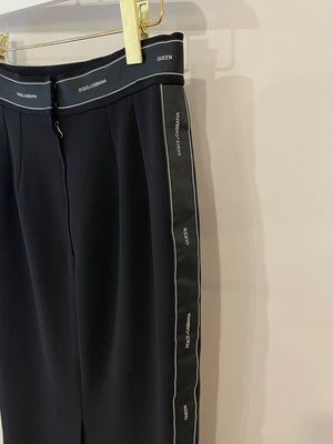 Dolce
Gabbana Black Wool Pencil Skirt with Logo Details Size IT 40 (UK 8) RRP £950