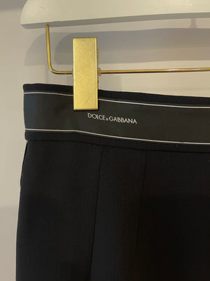 Dolce
Gabbana Black Wool Pencil Skirt with Logo Details Size IT 40 (UK 8) RRP £950