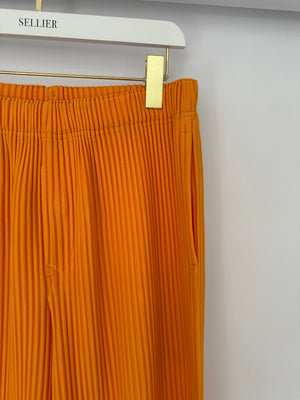 Issey Miyake Homme Plisse Menswear Orange Pleated Trousers Size 2 (Size Medium)