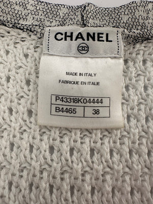 Chanel White Long Line Button Down Vest with Pocket Detail FR 38 (UK 10)