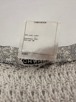 Chanel White Long Line Button Down Vest with Pocket Detail FR 38 (UK 10)