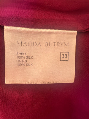 Magda Butrym Purple One-Shoulder Ruched Mini Dress with Floral Appliqué Detail Size FR 38 (UK 10)