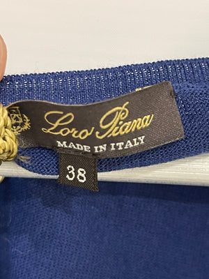 Loro Piana Silk Electric Blue Tank Top Size IT 38 (UK 6) RRP - £405