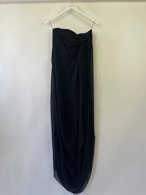 Jacquemus Black 
La Riviera
 Sheer Strapless Midi Dress with Tie Detail FR 36 (UK 8)