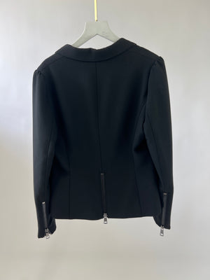 Burberry Black Blazer with Arm and Back Zip Detail FR 38 (UK 10)