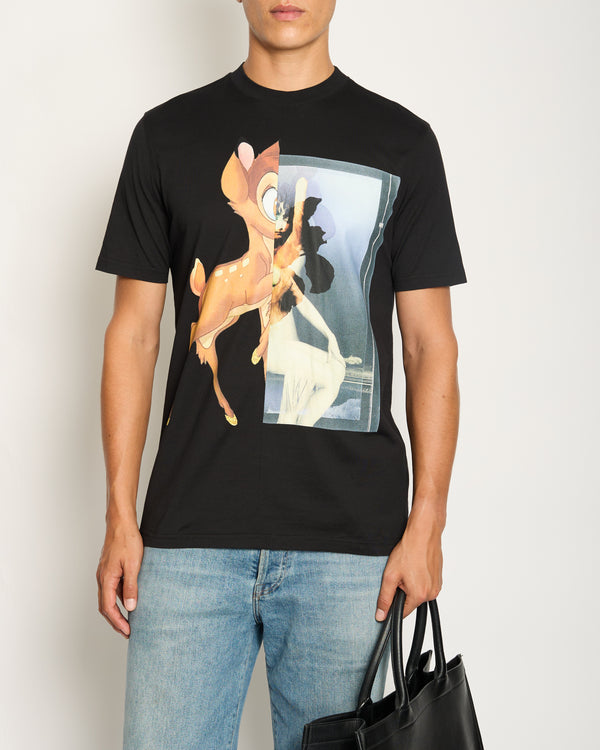 Givenchy Black Bambi Logo Printed T-shirt Size XS (UK 8 - 10)