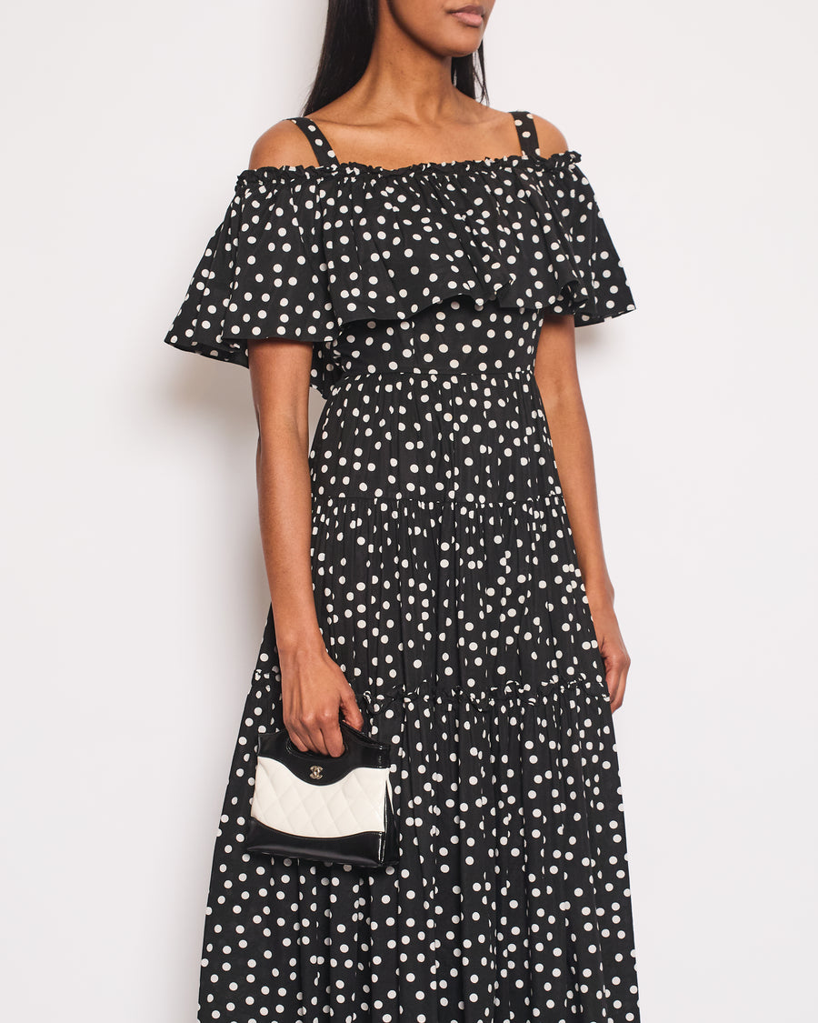 Dolce 
Gabbana Black and White Polka Dot Maxi Dress Size IT 40 (UK 8)