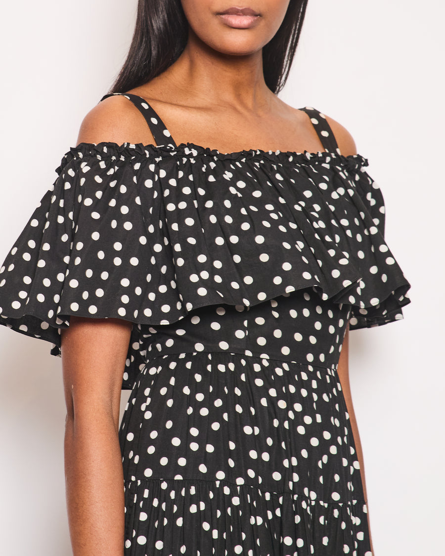 Dolce 
Gabbana Black and White Polka Dot Maxi Dress Size IT 40 (UK 8)