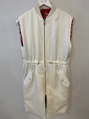 Hermès White and Multicolour Reversible Vest Coat Size FR 38 (UK 10)