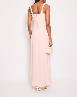 Valentino Pale Pink Maxi Dress with Bow Corset Detailing Size IT 42 (UK 10)