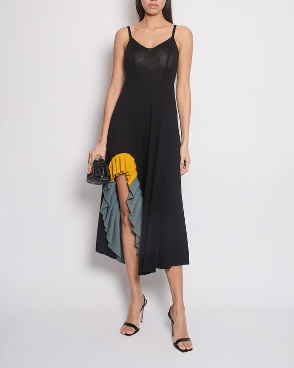 Loewe Black Ruffle Knit Convertible Midi Dress Size XS (UK 6) RRP £1,200