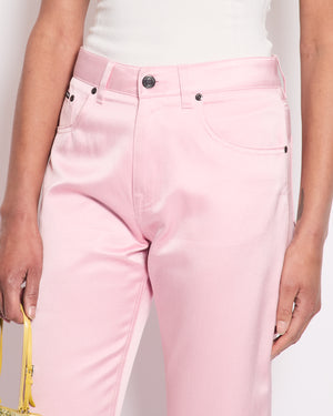 Tom Ford Pink Satin Trouser with Logo Size S (UK 6)