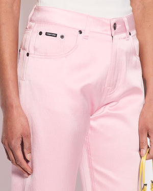 Tom Ford Pink Satin Trouser with Logo Size S (UK 6)