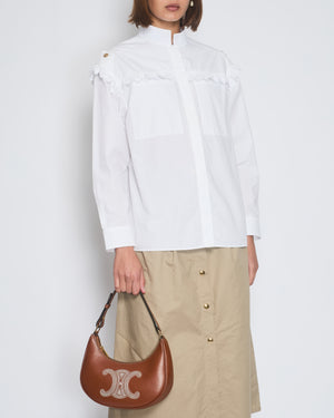 Louis Vuitton White Shirt with Gold Buttons Details Size 34 (UK 6)