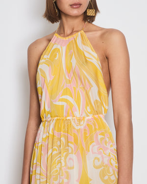 Emilio Pucci Yellow Halter Neck Beach Cover Up Size IT 40 (UK 8)