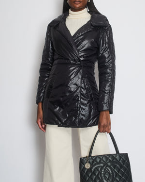 Chanel Black Down Coat with Velcro Closure Detail FR 36 (UK 8)