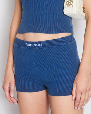 *HOT* Miu Miu Blue Top 
Short Set with Logo Detail Size IT 38-40 (UK 6-8)