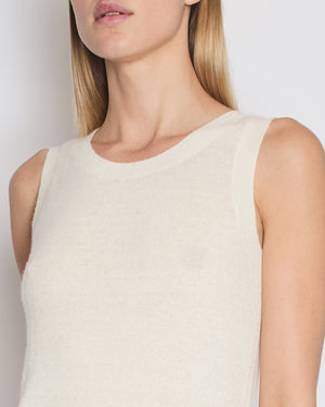 The Row Ivory Vest Top with Ribbed Trim Detail Size S (UK 8)