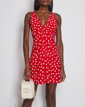 Saint Laurent Red Polkadot Sleeveless Mini Dress Size FR 36 (UK 8)