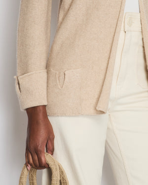 Chanel 99/A Beige Cashmere Long Sleeve Cardigan Size FR 40 (UK 12)