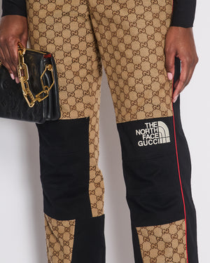 Gucci X The North Face Brown and Black Monogram Trousers with Logo IT 36 (UK 4)