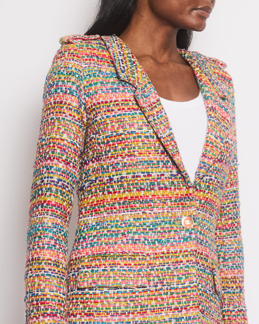 Chanel Resort 2016 Multicolour Tweed Single Breasted Blazer Size FR 34 (UK 6)