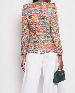 Chanel Resort 2016 Multicolour Tweed Single Breasted Blazer Size FR 34 (UK 6)