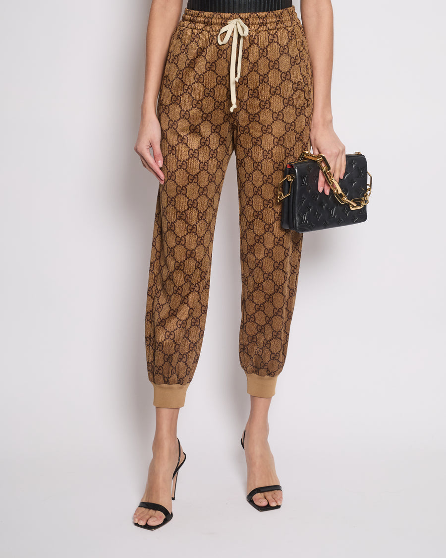 Gucci Brown GG Monogram Joggers Size XXS (UK 4)