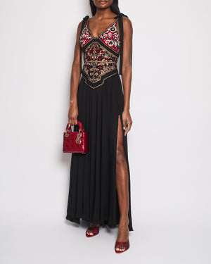 Elie Saab Black Floral Embellished Maxi Gown Size 34 (UK 6)