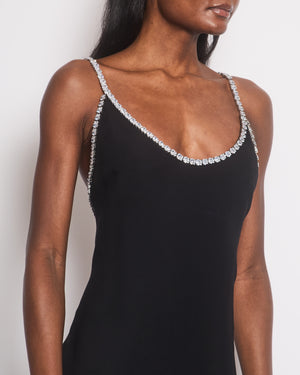 *HOT* Miu Miu Black Sleeveless Midi Dress with Big Crystals Detail Size IT 40 (UK 8) RRP £2,450