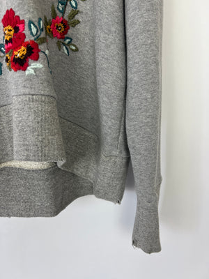 Gucci Grey 
Blind For Love
 Hoodie With Embroidery and Distressed Details Size S (UK 8)