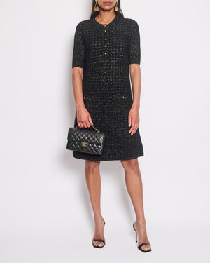 Chanel Black and Gold Dress with Button Detail FR 40 (UK 12)