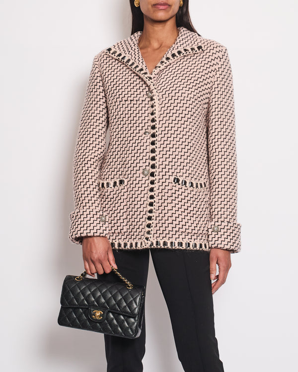 Chanel Paris / Rome Tweed and Lace Jacket with CC Button Detail Size FR 40 UK 12)