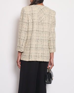 Chanel Cruise 2015 Grey Double Breasted Jacket with Detachable Brooch Detail Size FR 42 (UK 14)