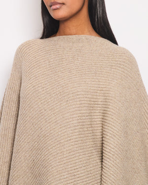 The Row Beige Oversized Ribbed Cashmere Poncho Size XS/S (UK 6/8)