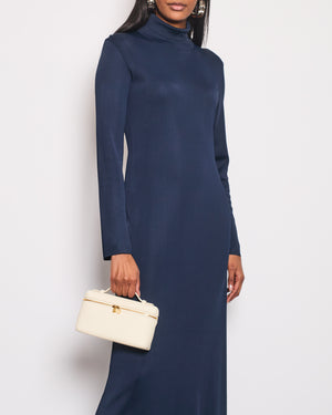 The Row Navy High Neck Long Sleeve Maxi Dress Size S (UK 8)