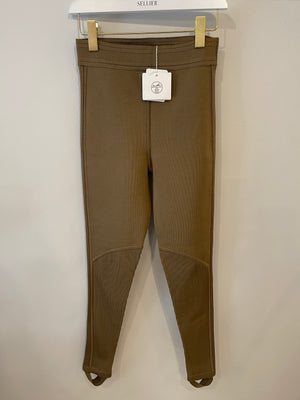 Hermès Brown Ribbed-Knit Silk Leggings Size FR 38 (UK 10)