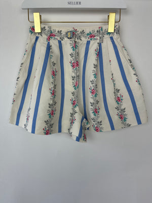 Dolce 
Gabbana Exclusive Blue Floral Striped Shorts Size IT 36 (UK 4)