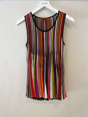 Missoni Black with Multicolour Stripes Crochet Top Size IT 38 (UK 6)