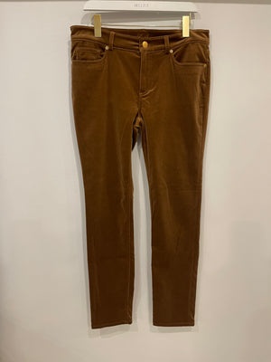 Loro Piana Teddy Brown Velvet Straight Leg Trousers Size IT 46 (UK 14) RRP £1,250