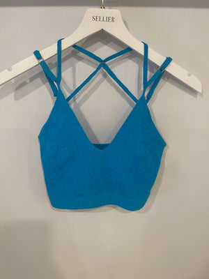 Jacquemus Blue Cropped Top with Back Strap Details FR 38 (UK 10)