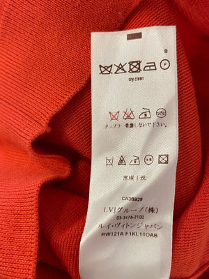 Louis Vuitton Coral Red Cashmere Jumper with White Button Details Size XS (UK 6)