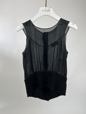 Chanel Black Vest with Ruched Detail FR 38 (UK 10)