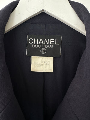 Chanel Navy Vintage Jacket With Silver CC Button Detail Size FR 38 (UK 10)