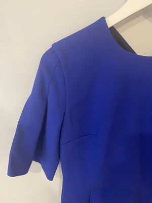 Roland Mouret Electric Blue Short-Sleeve Midi Dress Size FR 38 (UK 10)