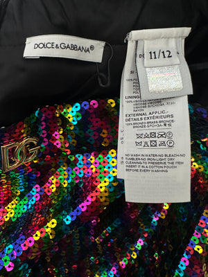 Dolce 
Gabbana Multi-Colour Sequin Mini Skirt Size XS (UK 4-6)