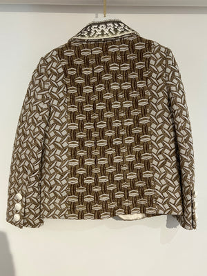 Louis Vuitton 2013 Plaid Print Jacket with Sequin Collar and Pocket Detail FR 34 (UK 6)