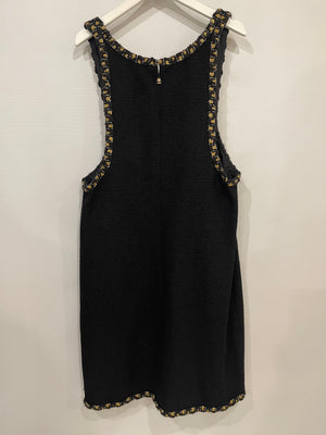 Chanel Black Sleeveless Tweed Dress and Jacket Set with Embellished Button Details Size FR 40/44 (UK 12/16)