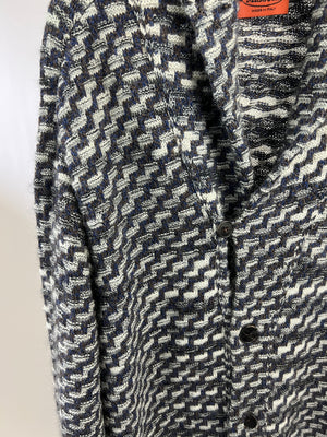 Missoni Menswear Navy and White ZigZag Oversized Cardigan Size IT 52 (UK 42)