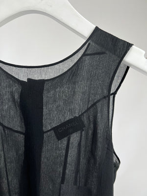 Chanel Black Vest with Ruched Detail FR 38 (UK 10)